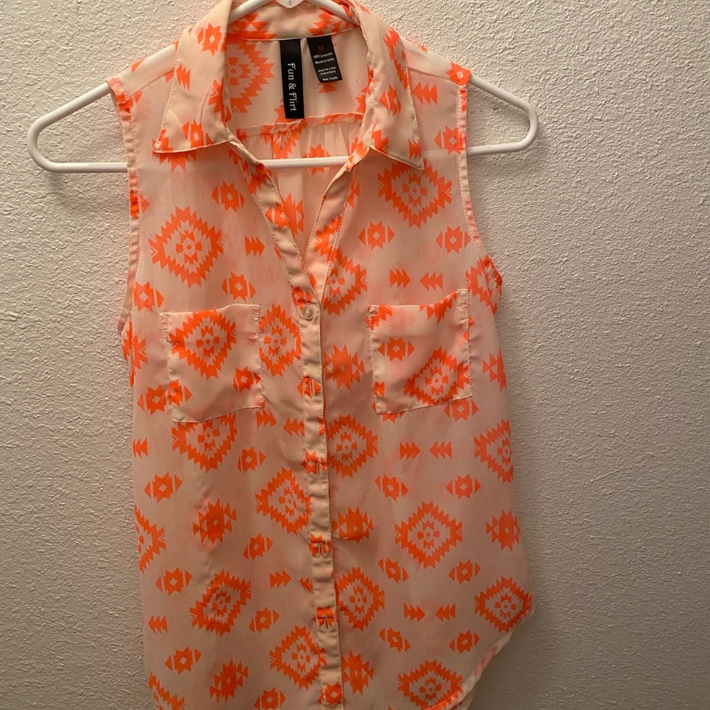 Hot pink Aztec print tank